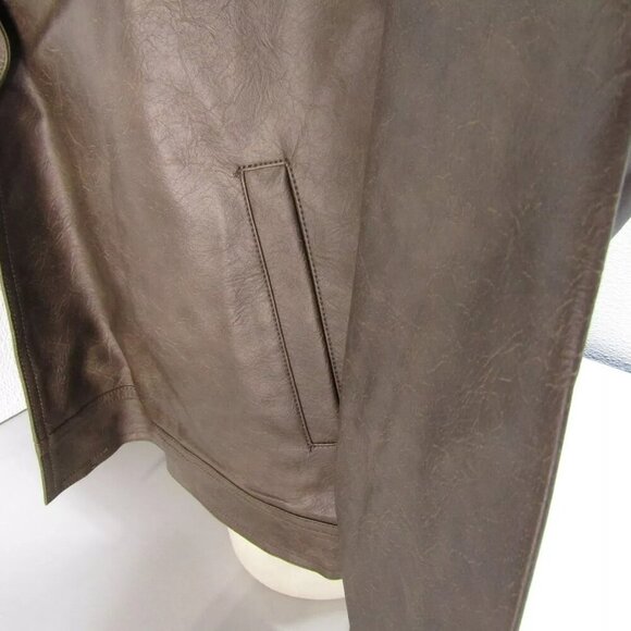 NEW SNDYS Womens Royce Oversized Faux Leather Jacket Size XL Mocha Brown - Picture 8 of 14